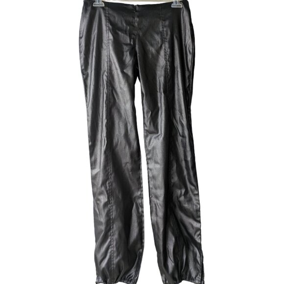 Blue Asphalt Wet Seal Women's Black Wet Look Pants - Picture 1 of 6